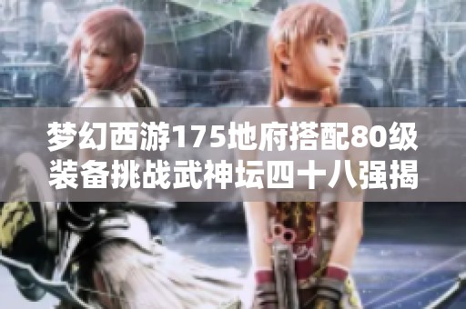 梦幻西游175地府搭配80级装备挑战武神坛四十八强揭秘