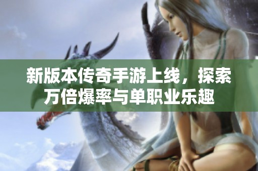 新版本传奇手游上线，探索万倍爆率与单职业乐趣