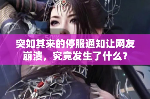 突如其来的停服通知让网友崩溃，究竟发生了什么？