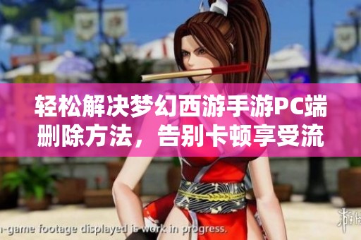 轻松解决梦幻西游手游PC端删除方法，告别卡顿享受流畅游戏体验