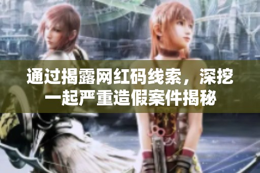 通过揭露网红码线索，深挖一起严重造假案件揭秘