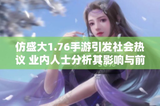 仿盛大1.76手游引发社会热议 业内人士分析其影响与前景