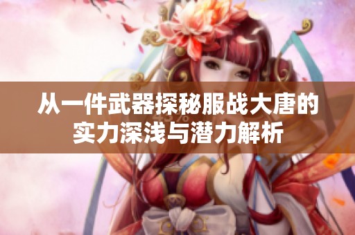 从一件武器探秘服战大唐的实力深浅与潜力解析